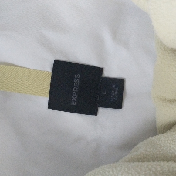 Women's white puffer vest large and small green fleece top - Picture 3 of 6